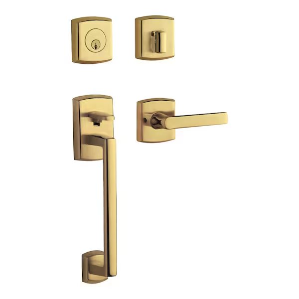 Double Cylinder Entry Handlesets Lifetime Brass, Baldwin Estate, Mfr#: 85386.003.RDBL